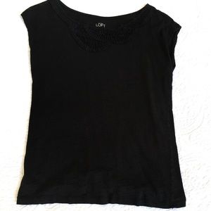 Ann Taylor Loft detailed neckline T-shirt